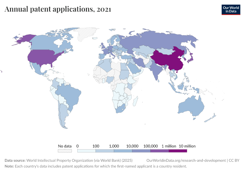 A thumbnail of the "Annual patent applications" chart