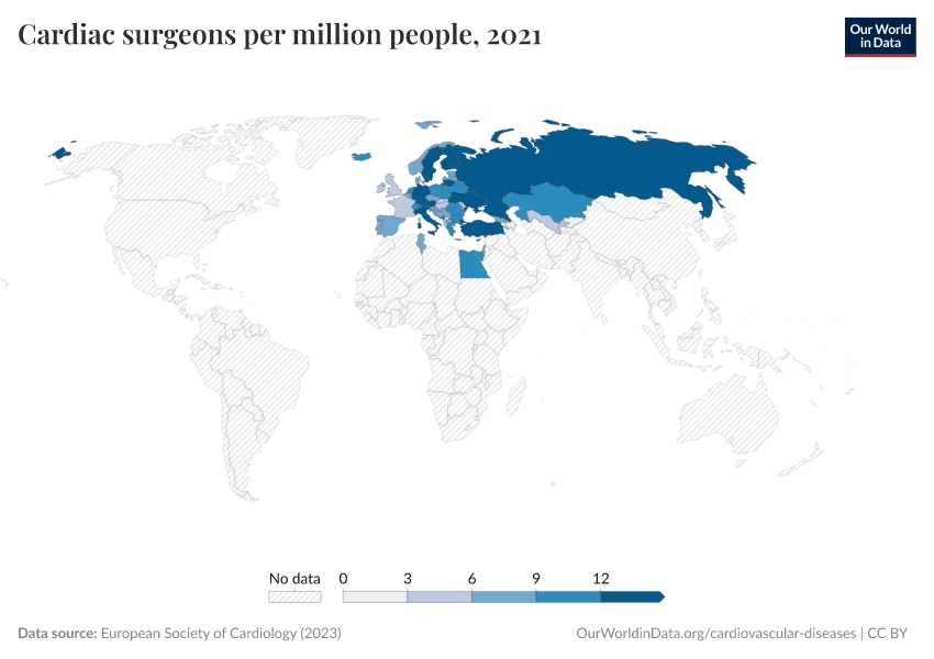 A thumbnail of the "Cardiac surgeons per million people" chart